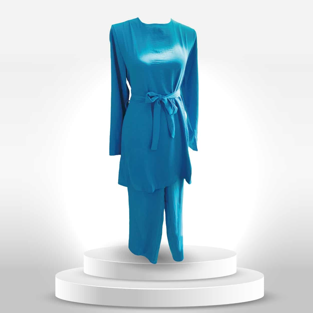 tunique et pantalon bleu pour femme