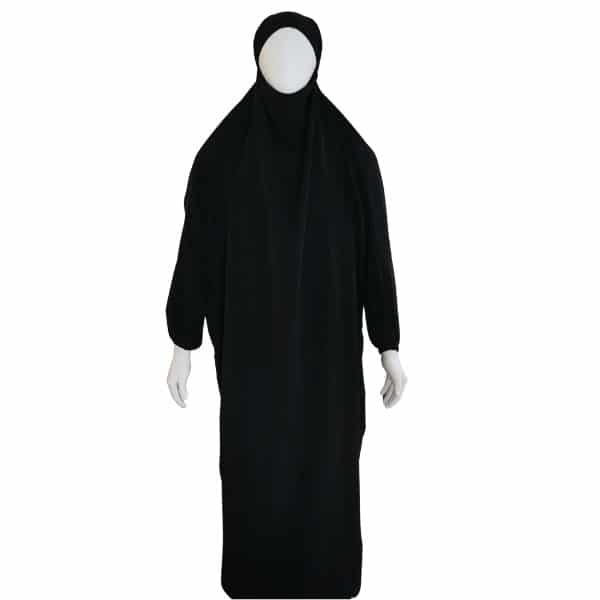 jilbab noir 1 pièce long view