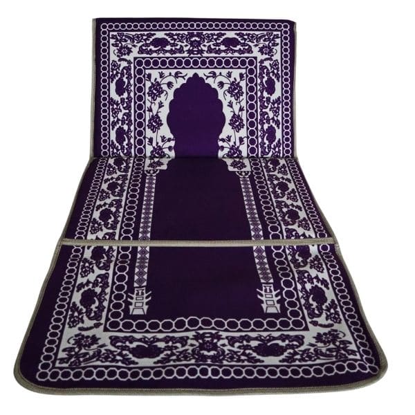 Tapis de prière avec dossier violet motif oriental 2